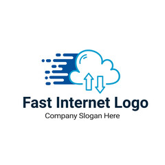 Modern Fast Internet Connection Logo Design