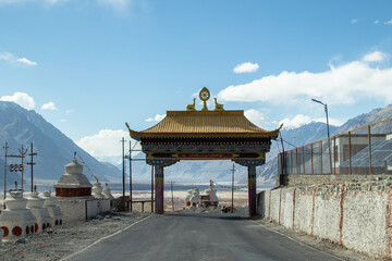 Diskit Monastery Also Called Deskit Gompa Dedicated To Lord Buddha Is Main Unique Tourist Attraction Of Nubra Valley At Ladakh Leh In India