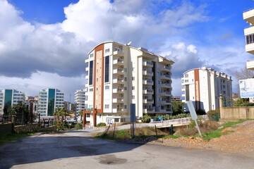 Obraz na płótnie Canvas construction of a residential apartment complex in avsallar near alanya in turkey