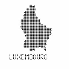 Obraz premium Luxembourg map with grunge texture in dot style. Abstract vector illustration of a country map with halftone effect for infographic.&nbsp;