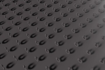 3d render bat silhouettes pattern on a black background. Modern creative 3d Halloween illustration. Trendy Halloween 3d background