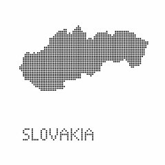 Slovakia map with grunge texture in dot style. Abstract vector illustration of a country map with halftone effect for infographic. 