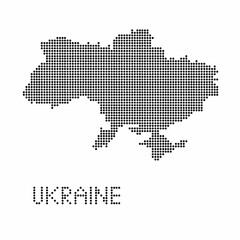 Fototapeta na wymiar Ukraine map with grunge texture in dot style. Abstract vector illustration of a country map with halftone effect for infographic. 