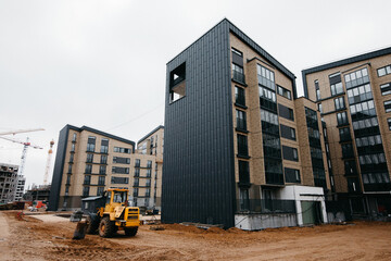 modern houses apartments with black walls and stylish loft-style design