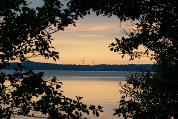 Fototapeta na wymiar Landscape photo of lake during sunset