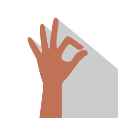 Ok hand sign illustration. Isolated Okay,isolated on white background.Hand showing symbol okay.