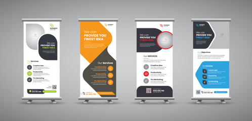 Professional roll up stand banner template design roll up vertical banner template design