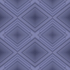 Illusive continuous lilac pattern, decorative abstract background with 3d geometric figures. Bright ornamental seamless backdrop, can be used for design and textile.