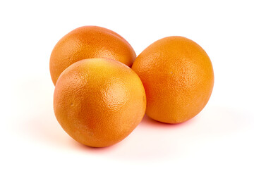 Pink grapefruits, isolated on white background.