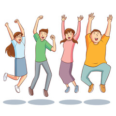 Fototapeta premium youth friendship vector illustration 1