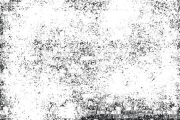 Grunge black and white pattern. Monochrome particles abstract texture. Background of cracks, scuffs, chips, stains, ink spots, lines. Dark design background surface.