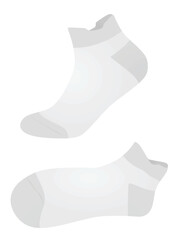 White short sock. vector illustration