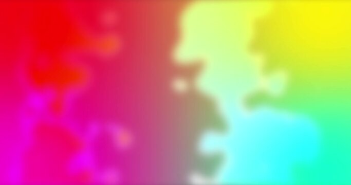 Abstract animation motion design with beautiful multicolored blurred colored smoke with slow motion melted iridescent lava lamp bubbles on a gradient background in 4k high resolution