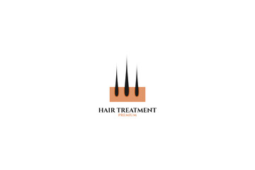 Flat illustration hair treatment logo design for salon or hair clinic