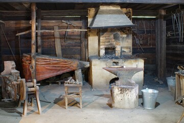 interior of an old country forge