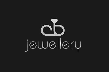 ab lettering diamond jewelery jewelry boutique store luxury logo design