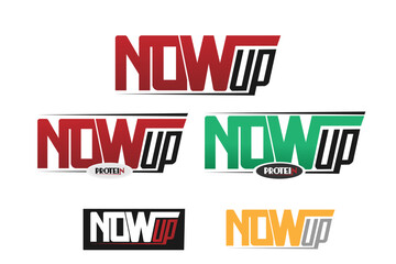 fit health activity athlete concept background with word nowup.discount promotion online sale slogan design