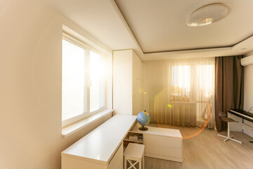 Table and chair in the children's room.