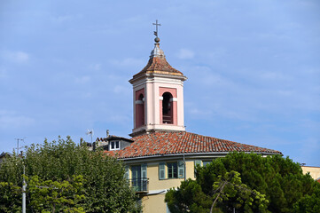 Fototapeta na wymiar Old church tower in Nice France
