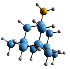 Obraz premium 3D image of Memantine skeletal formula - molecular chemical structure of Alzheimer's disease medication isolated on white background 