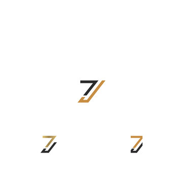 Creative abstract letter JZ logo design. Linked letter ZJ logo design