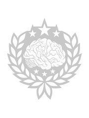 Logo Gehirn Lorbeerkranz Sterne 