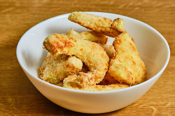 Breaded pattypan squash