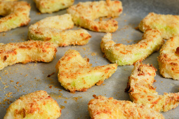 Breaded pattypan squash