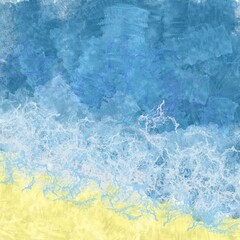 the sound of the sea and the waves on the sand