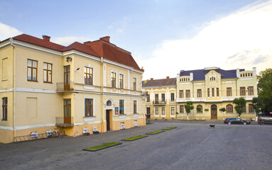 Fototapeta na wymiar Old historical building in downtown of Kolomyya, Ukraine 