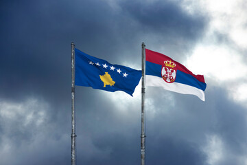 Serbia Flag, Kosovo Flag, Kosovo, Republic of Kosovo - Serbia, Republic of Serbia 