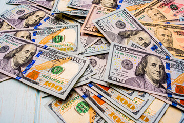 American dollars as a background. Finance and banks. The growth of the dollar. The growth of the dollar.