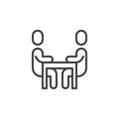 Business meeting line icon