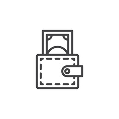 Money wallet line icon