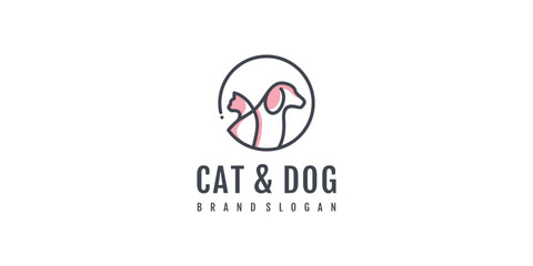 Pet logo design vector with creative and simple element concept