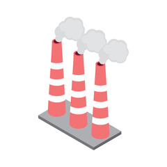 industrial chimneys with steam