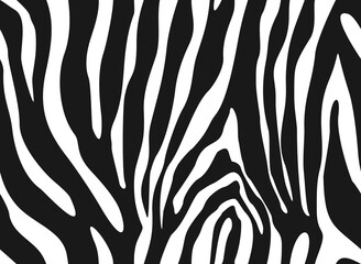 Zebra print background black and white animal skin texture seamless pattern for textile