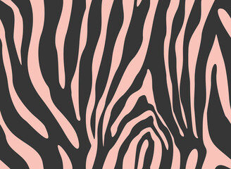Fototapeta na wymiar animal pattern zebra vector print on pink background, fashion design for textile