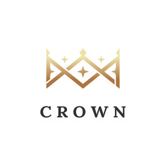 Premium and Luxury Crown Logo Design Vector Template