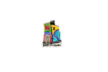Barcelona, Spain - July 3, 2022. Fridge magnet from Buenos Aires, Argentina. Isolated on white...