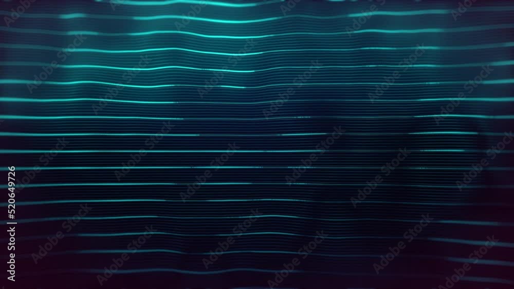 Poster abstract digital waving neon lines fx background loop/ 4k animation of an abstract background with d