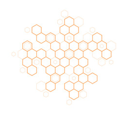 Bee honey comb background . Simple pattern bee honeycomb cells. molecular structure. science Illustration. Vector texture. Futuristic geometric print