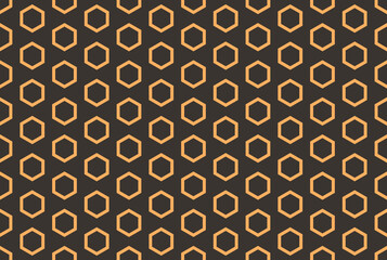 Bee honey comb background seamless. Simple seamless pattern of bee honeycomb cells. Illustration. Vector texture. Geometric print dark