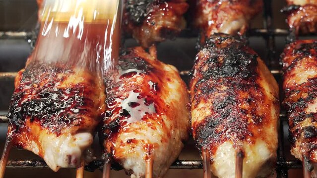 Electric stove, in BBQ chicken wings