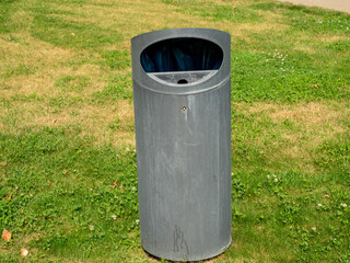 garbage bins in the park. Waste bins and ashtrays.
