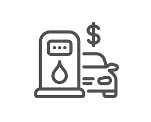 Filling station line icon. Gas station sign. Diesel or Petrol fuel symbol. Quality design element. Linear style filling station icon. Editable stroke. Vector