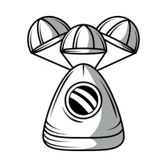 space ship with parachute