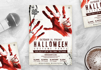 Halloween Party Flyer Poster for Haunted House & Escape Room Events