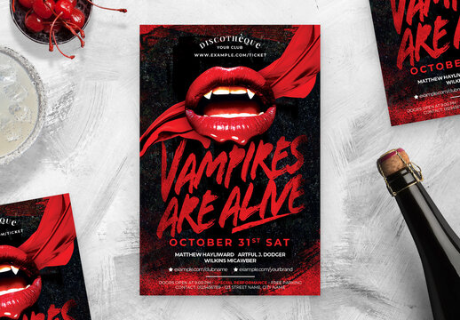 Halloween Vampire Flyer Poster