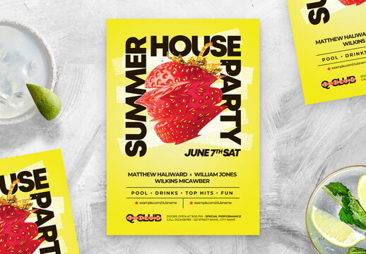 Summer House Music Flyer Poster